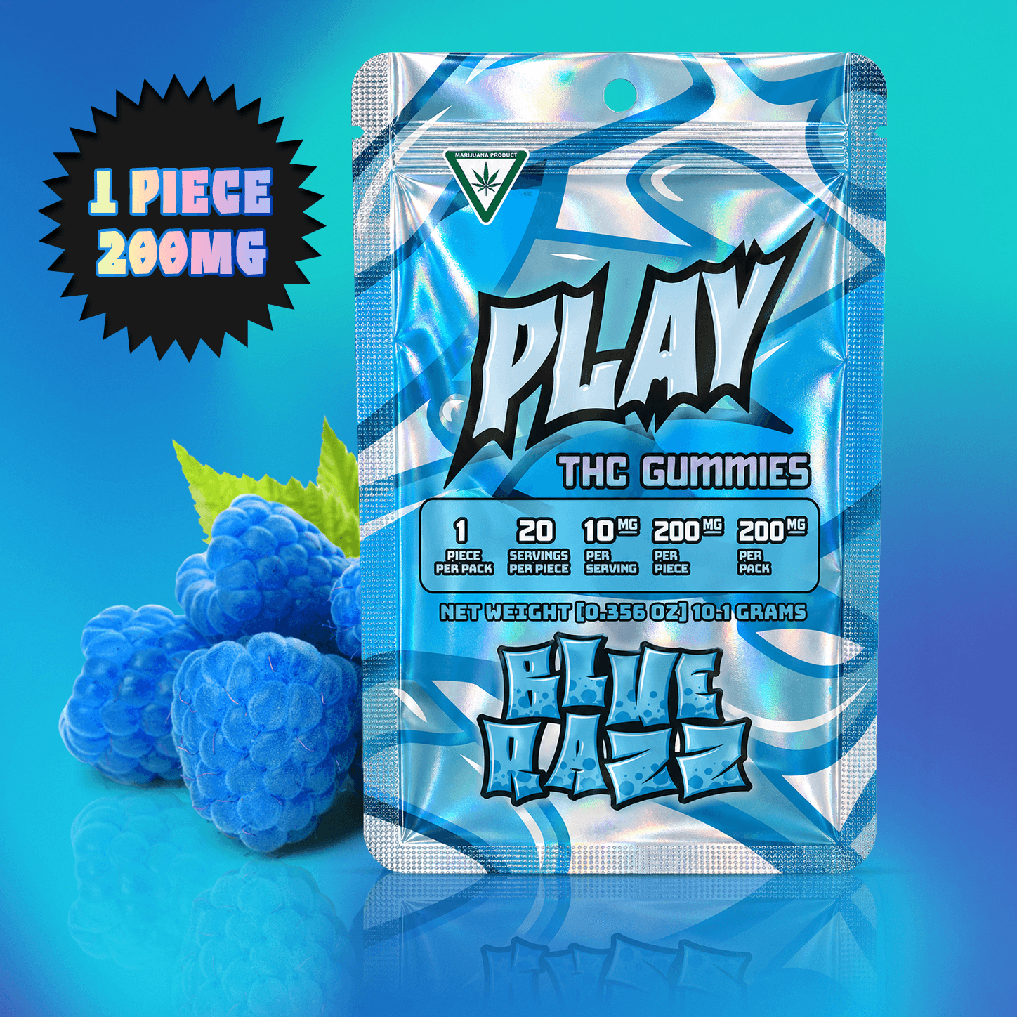 Play Cannabis Blue Razz edible