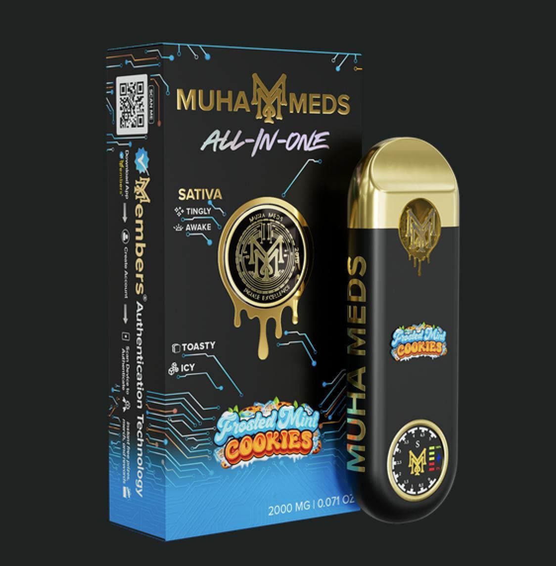 Muha Meds Frosted Mint Cookie vape cartridge