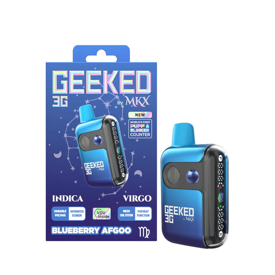 MKX Oil Co. Geeked By MKX - 3g Disposable - Blue Afgoo - Indica vape cartridge