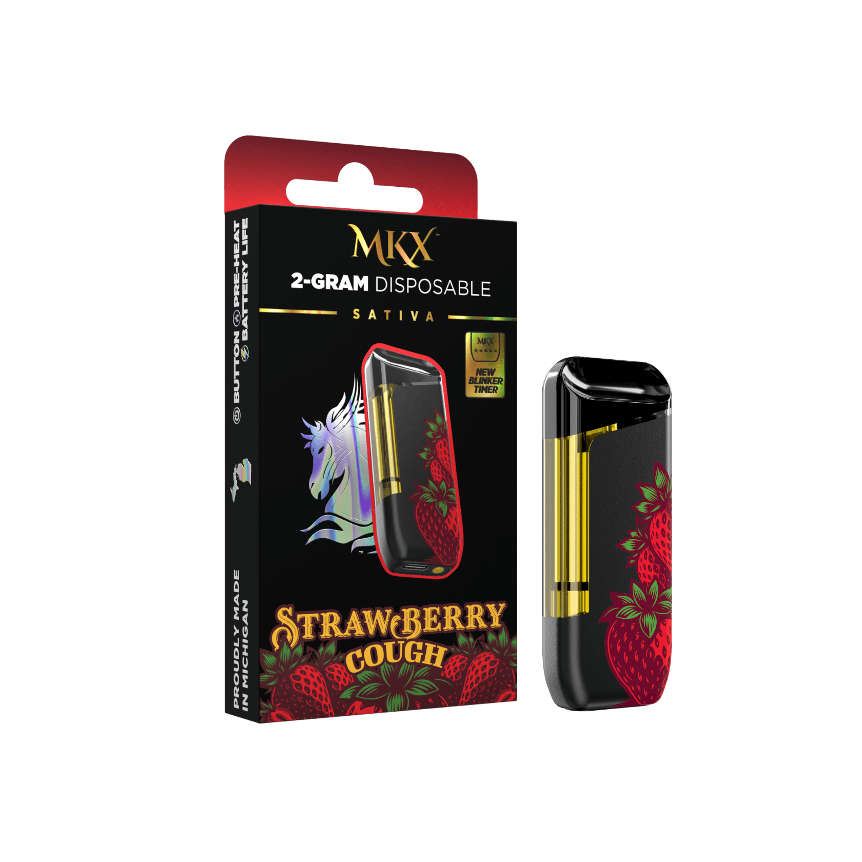 MKX Oil Co. 2g MKX Disposable - Strawberry Cough 2g Disposable - Sativa vape cartridge