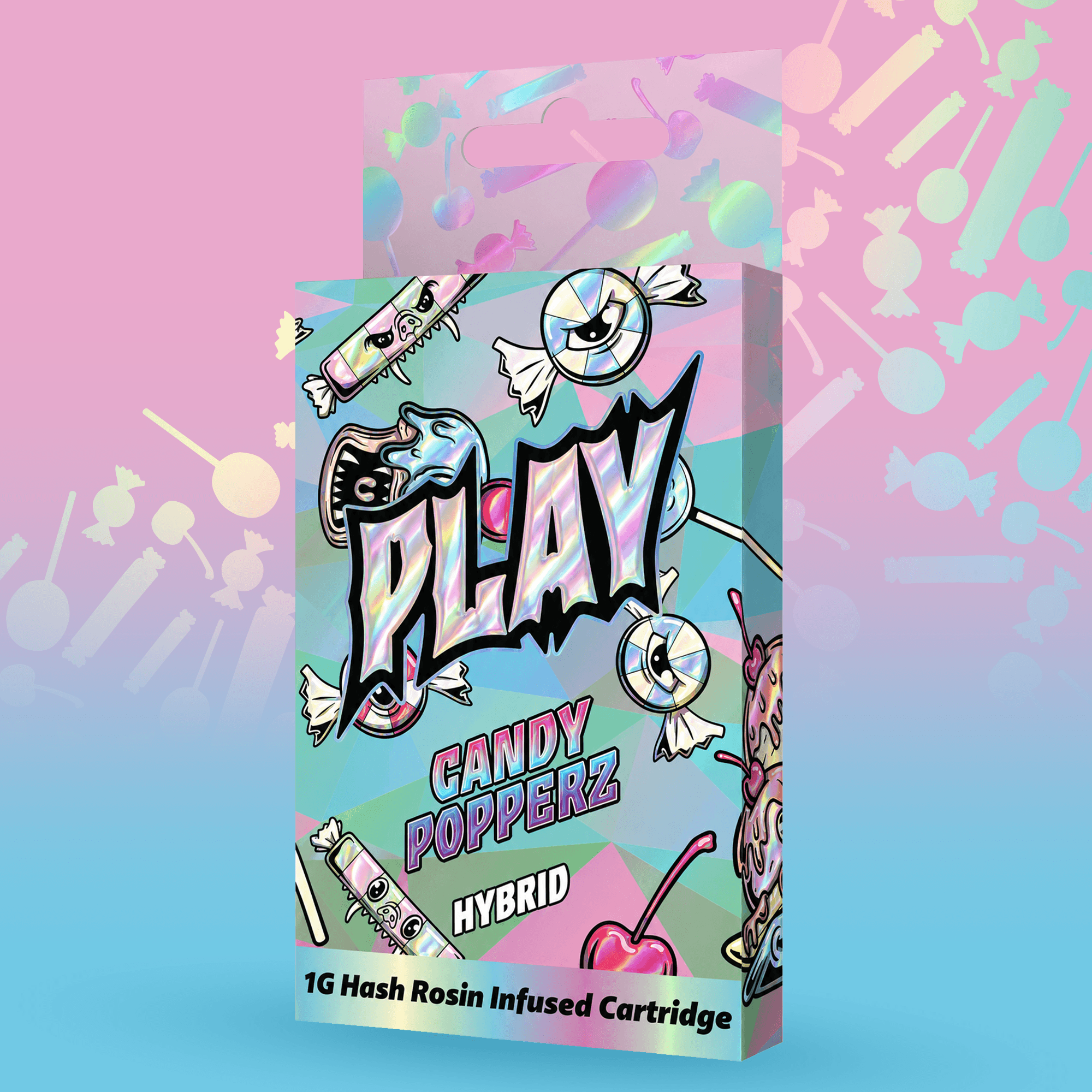 Play Cannabis Candy Popperz Rosin Infused Distillate vape cartridge