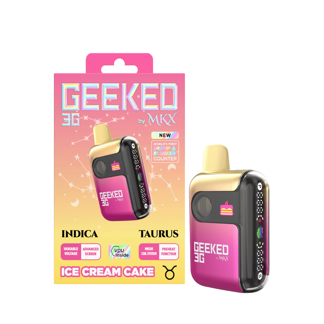 MKX Oil Co. Geeked By MKX - 3g Disposable - Ice Cream Cake - Indica vape cartridge