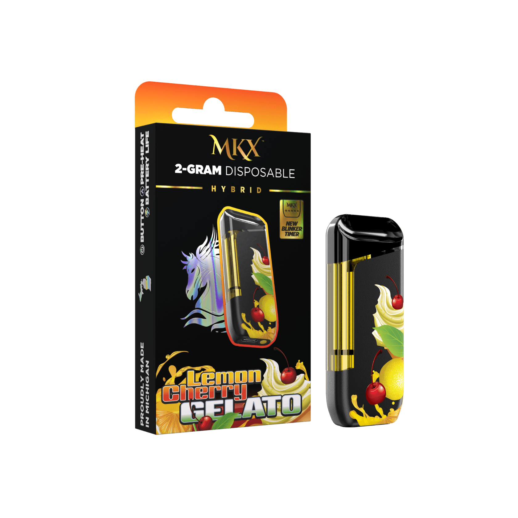MKX Oil Co. 2g MKX Disposable - Lemon Cherry Gelato 2g Disposable - Hybrid vape cartridge