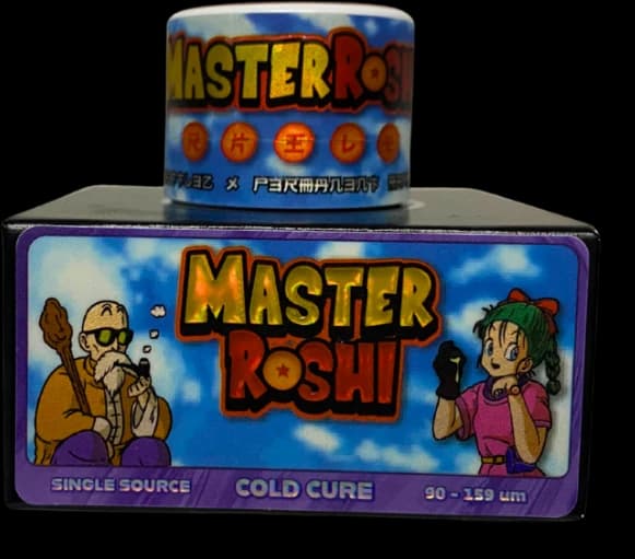 RKIVE Reserve solventless hash rosin jars: Master Roshi, Banana Peelz, Dagashi. Single source, cold cure.