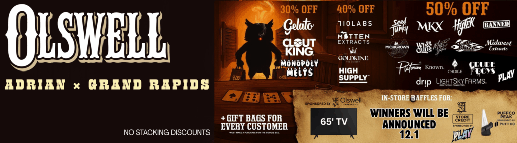 Traverse City olswell weed black friday deals, Kalkaska olswell black friday weed deals.