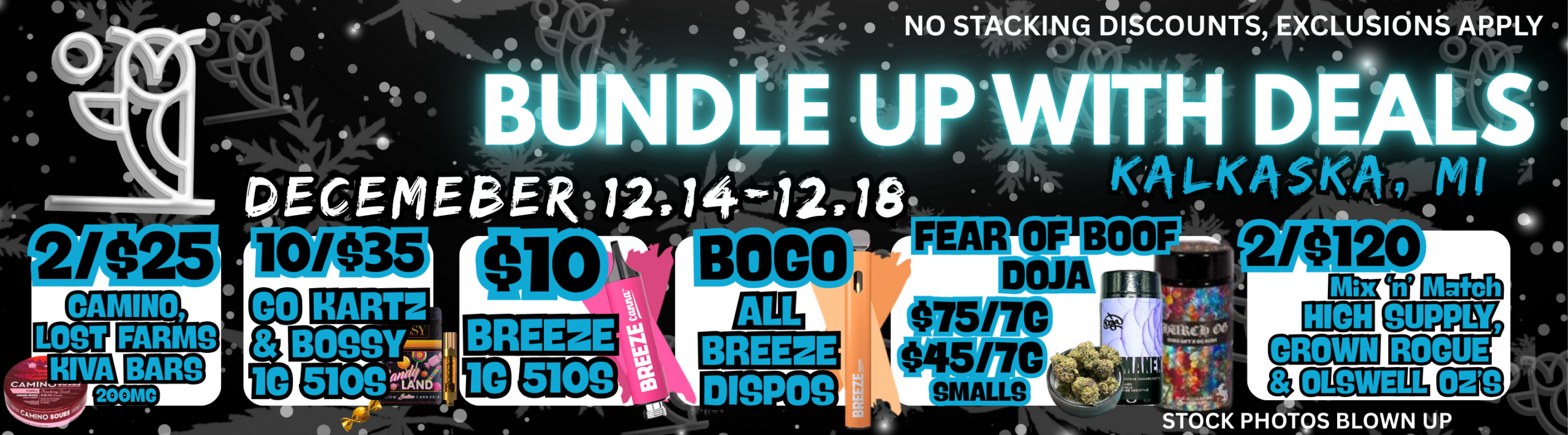 Olswell Kalkaska deals, Shop Infused Pre-rolls in kalakaska, Shop Full bud Ounces, Find Disposables deals in michigan. Shop Breeze Canna Products in Michigan.